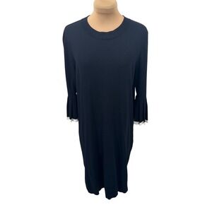 COS Dress Black White Trim‎ Bell Sleeve Knit Career Casual